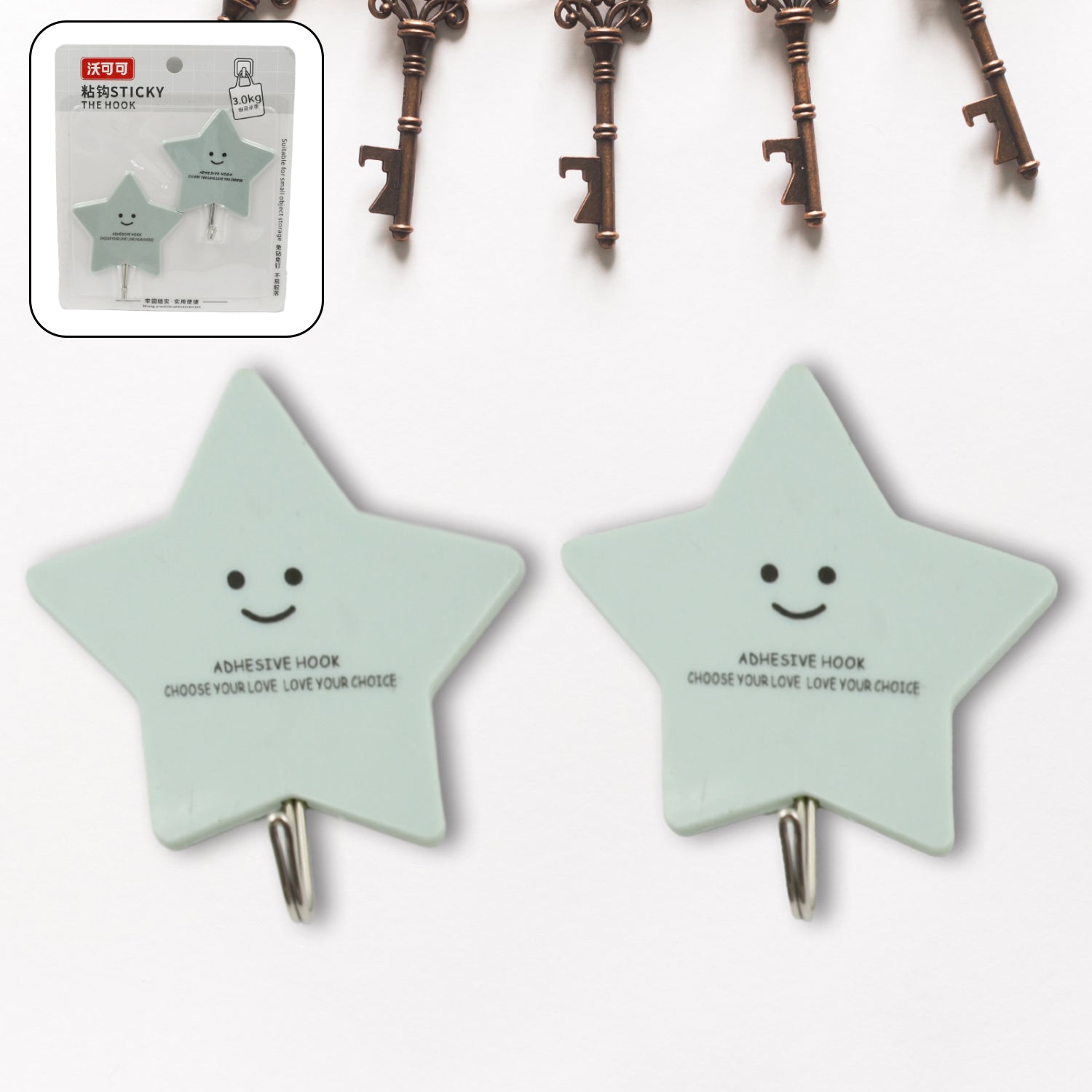Multipurpose Strong Self-Adhesive Hooks – Heavy Plastic Wall Hooks for Home, Kitchen & Office Use