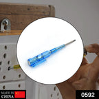 Screwdriver with metal tester for electrical diagnostics.