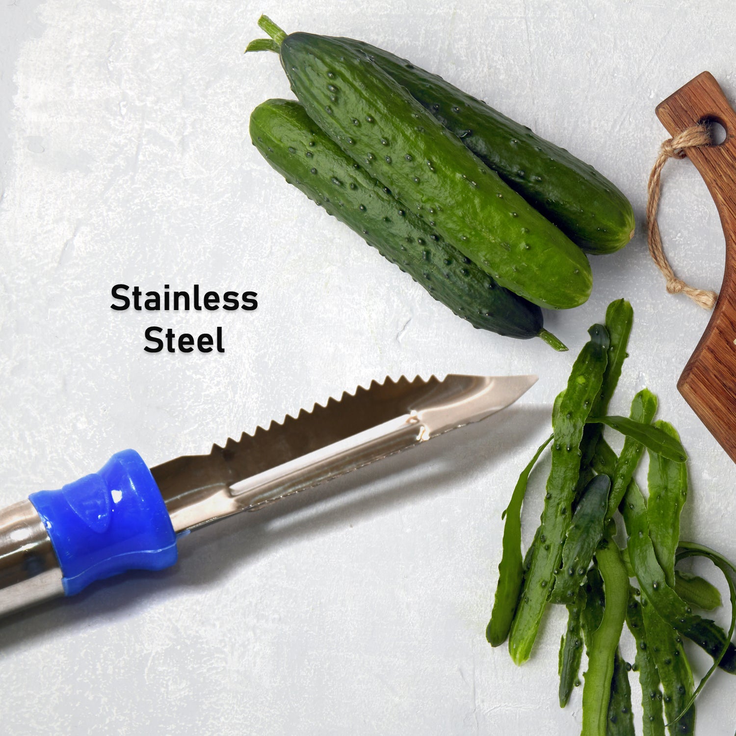 Stainless Steel 2-in-1 Vegetable Peeler - Multifunctional Grater with Hanging Ring (1 pc)