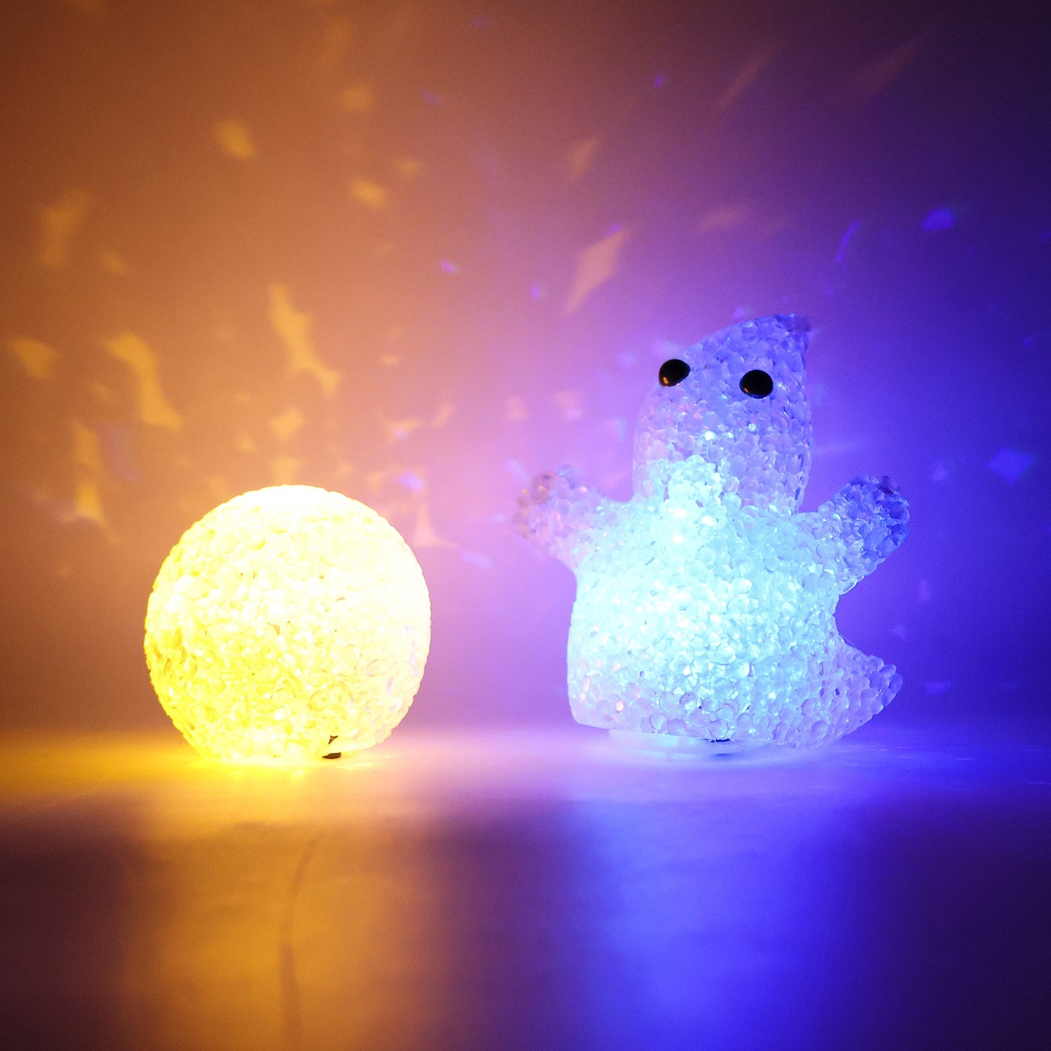 MULTI SHAPE SMALL LIGHT LAMPS LED SHAPE CRYSTAL NIGHT LIGHT LAMP (6 PC SET)