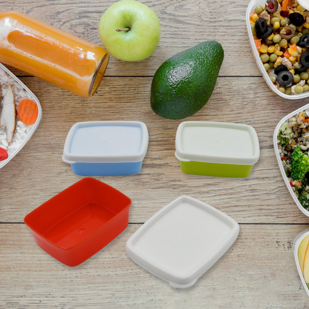 3-Piece Multicolor Airtight Container Set – Rectangular Food & Fridge Storage