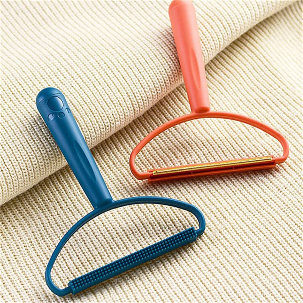 2-in-1 Portable Lint Remover – Long-Handle Brush & Sticky Roller for Clothes, Furniture & Carpets (1 Pc)