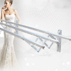 Clothes Rail Rack Clothes Drying Racks, Airer Clothes Drying Rack Wall Mounted Clotheshorse Clothes Airer Washing Cloth Line Extendable Fold Towel Rack Bar for Bathroom Indoor Outdoor