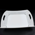 Foldable Plastic Serving Tray - Portable with Handle for Kitchen & Dining (1pc)