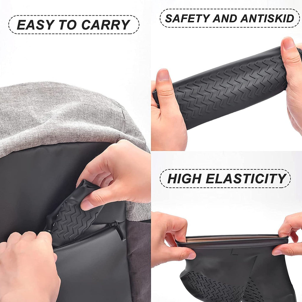 Non-Slip Silicone Rain Reusable Anti skid Waterproof Fordable Boot Shoe Cover (Extra Large Size (XL)/ 1 Pair / Mix Color)