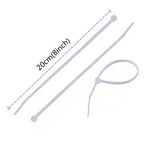 3.2x200 MM Nylon Self Locking Cable Ties, Heavy Duty Strong Zip Wire Tie. Pack of 100 - Black.