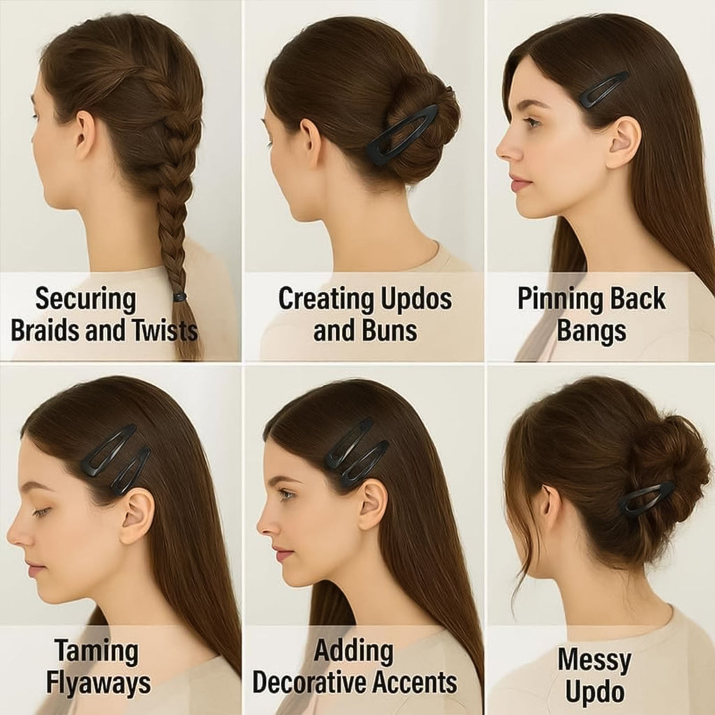 Metal Hair Clips Set (10 Pcs Set), Hair accessories