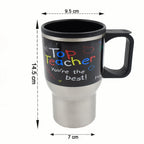 Stainless Steel Insulated Travel Mug - Double-Walled Vacuum Cup with Lid & Handle, Tumbler