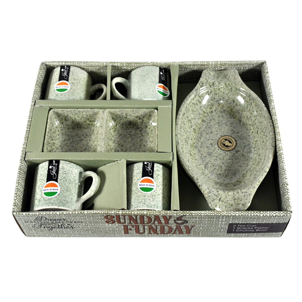 Sunday Funday 6-Piece Tea Set – Platter & Dual Bowl