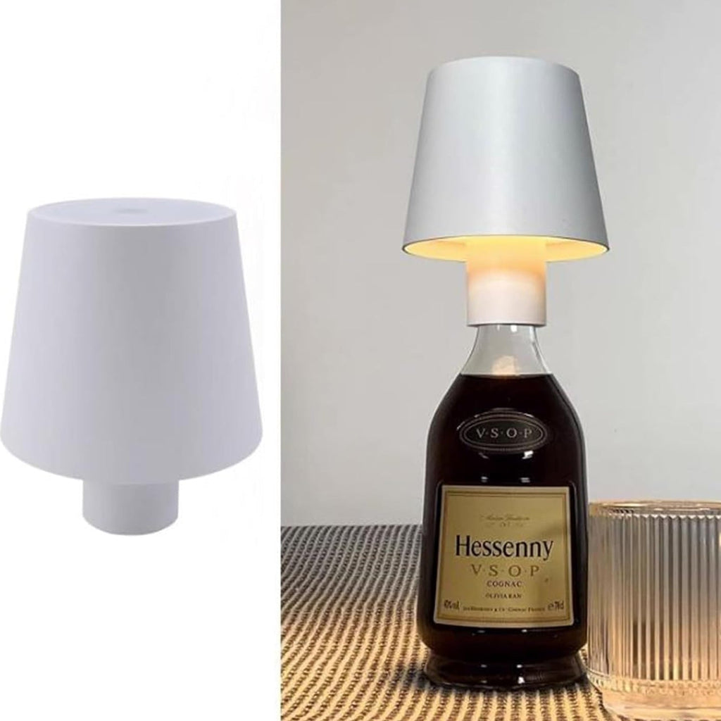 USB Rechargeable LED Bottle Lamp – 3 Color Dimmable Wireless Table Light for Home & Bar (1 Pc)