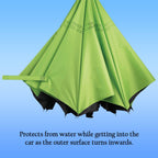 Foldable UV & Rain Umbrella with C-Shaped Handle – Kids (1 Pc / Mix Color)