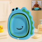 Frog Shape Foldable Baby Wash Basin, Space-Saving Lightweight Face Washing Tub (33×31cm / 1 Pc)