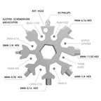 Durable & Portable 18 in 1 Snowflake Multi-Tool, Snowflake Bottle Opener Flat Phillips Screwdriver Kit Wrench