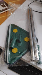 2-in-1 Extendable Triangle Mop – Retractable, 360° Rotating, Telescopic & Reusable Mop Heads (1 Pc)