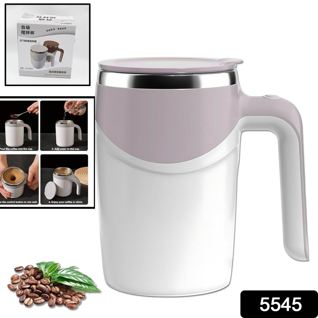 Stirring Coffee Mug | Magnetic Stirring Coffee Cup | Stainless Steel Mug for Milk | Travel Mixing Cup | Self Stirring Coffee Mug, Suitable for Coffee / Milk / Hot Chocolat | Battery Operated ( Battery Not Included)