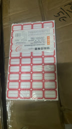 Multipurpose Blank Label Sticker Sheets Red Border Self-Adhesive Writable Stickers for Bottles (50 Sheet)