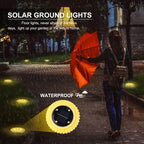 4 Pack Solar Ground Lights, LED Solar Powered Disk Lights Outdoor Waterproof Garden Landscape Lighting for Yard Deck Lawn Pathway Walkway Balcony Decoration