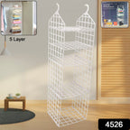 MULTIPURPOSE 5 LAYER FOLDING CLOTHES STORAGE RACKS||CLOSET FOR STUDENTS WARDROBE SHELVES SOCKS, SCARF, T-SHIRT, ETC||HANGING ORGANIZER STORAGE HOLDERS & RACKS