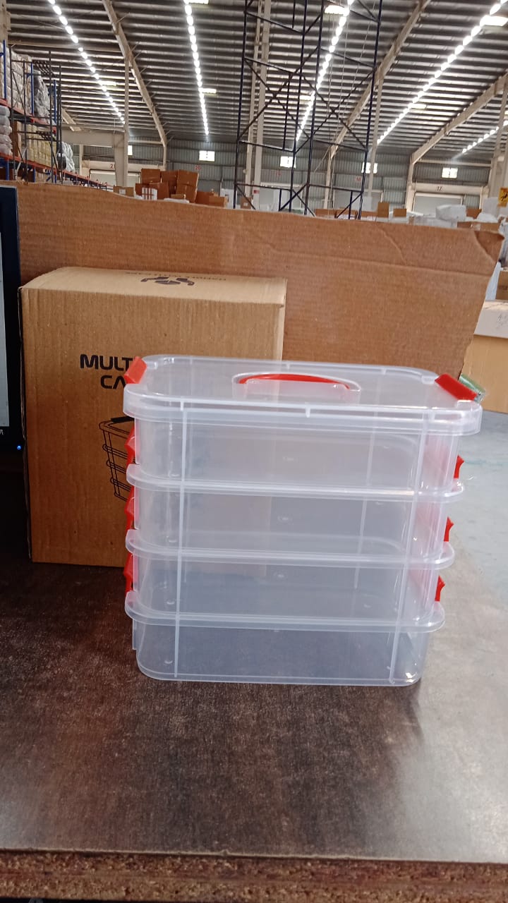 4-Layer Transparent Multipurpose Plastic Storage Box