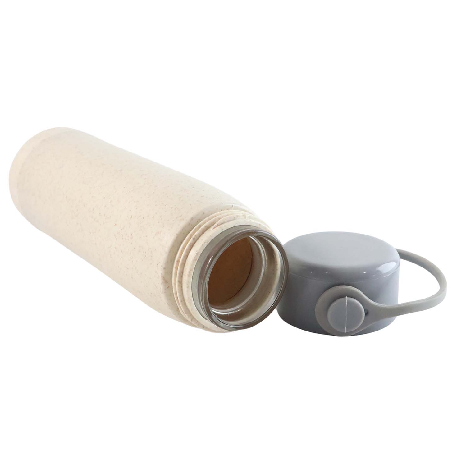Creative Wheat Glass Water Bottle with Phone Holder (380ml, 80 Pc MOQ)