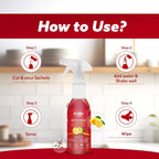 Pollic kadam Concentrated Kitchen Surface Cleaner Refill Kit with Spray Bottle