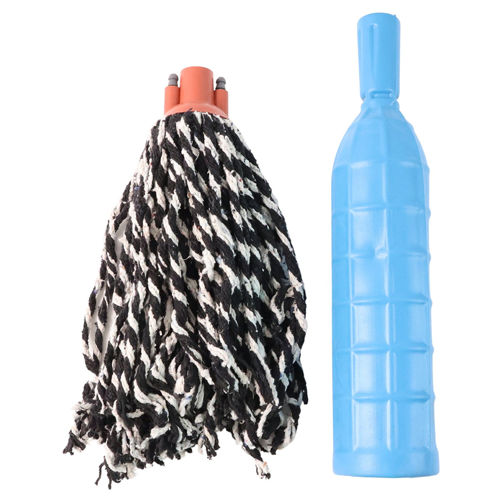 Plastic Mop Refill with Handle Grip – Durable Cotton Yarn Floor Cleaning Mop Head for Household and Commercial Use