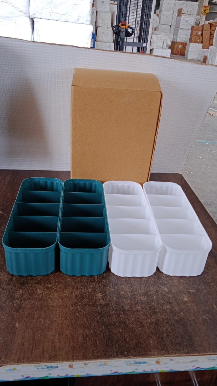 5 Compartments Socks / Handkerchief / Underwear Storage Box Socks Drawer Closet Organizer Storage Boxes (pack of 4)