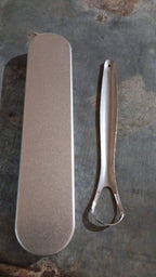Stainless Steel Tongue Scraper for Bad Breath & Oral Hygiene, Metal Case Included (1 Pc)