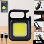 Mini Rechargeable Keychain Flashlight - 4 Light Modes with Folding Bracket & Magnetic Base